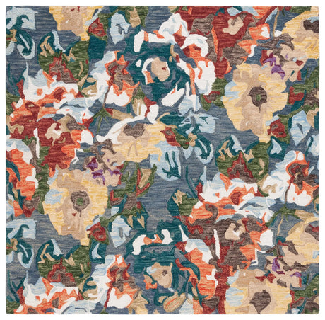 Safavieh Blossom 6'-0" x 6'-0" Rug in Light Blue / Rust