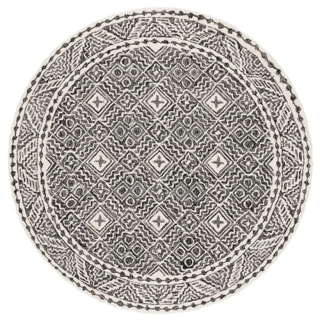 Safavieh Micro-Loop 5'-0" x 5'-0" Rug in Black / Ivory
