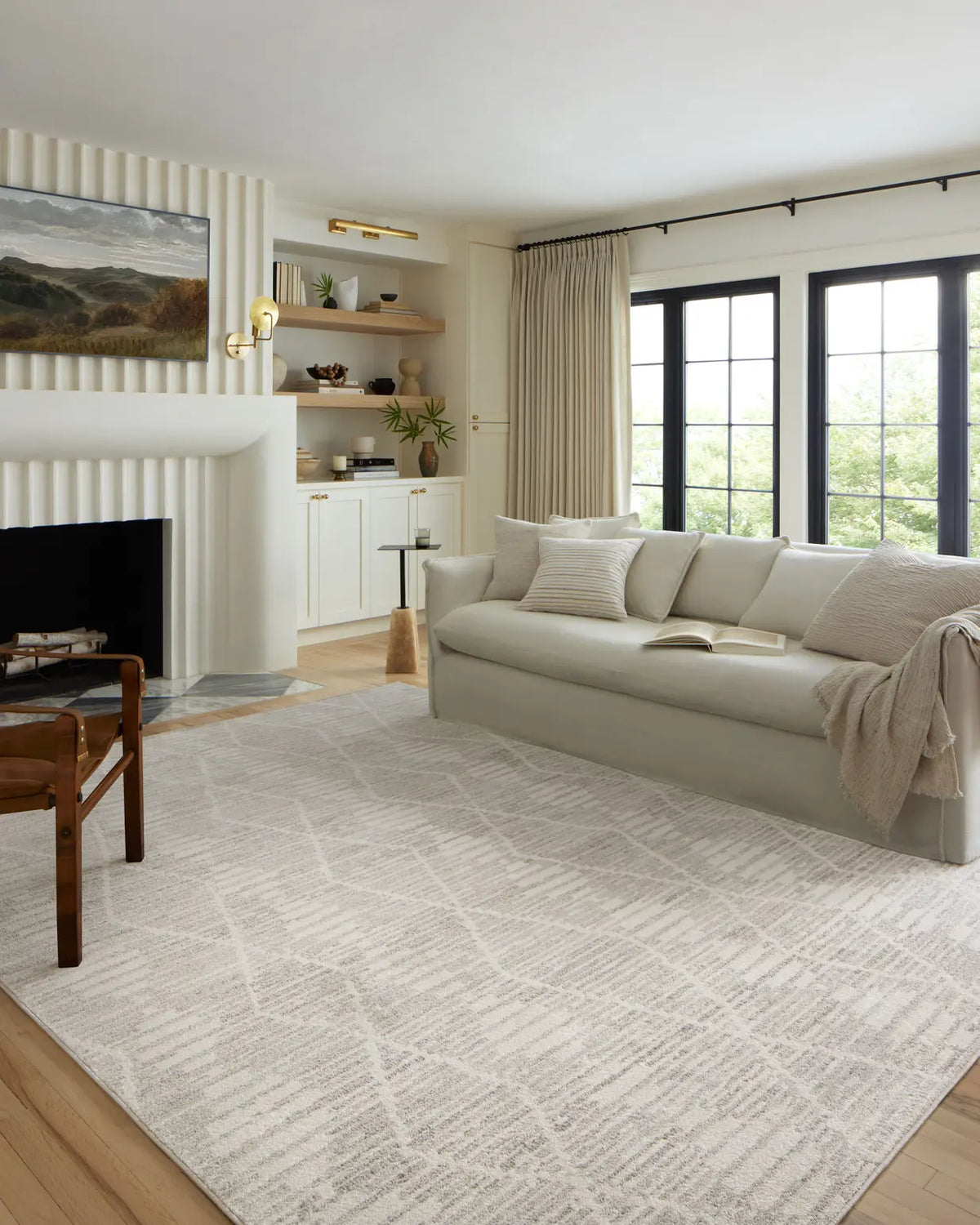 Loloi Kamala Kam-02 Ivory/Silver Rug - room scene 1
