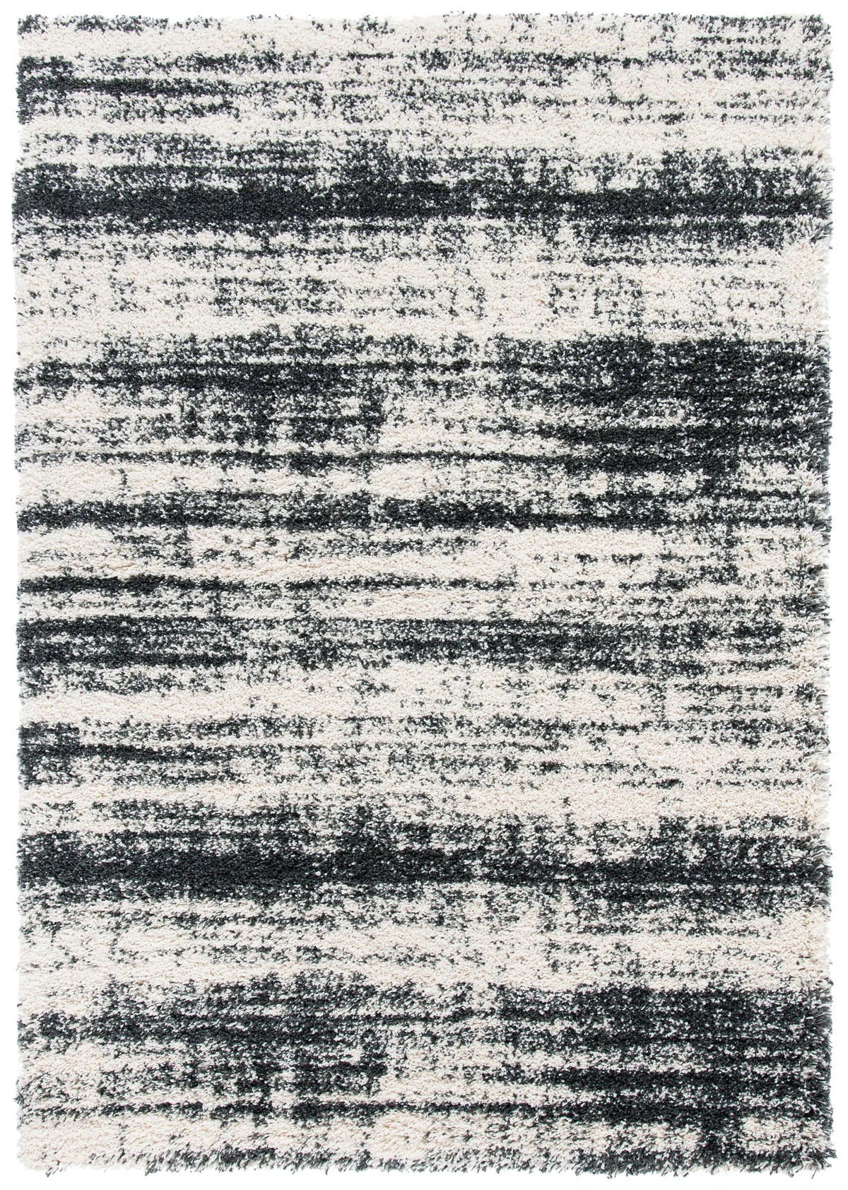 Safavieh Hudson Shag 4'-0" x 6'-0" Rug in Ivory / Dark Grey
