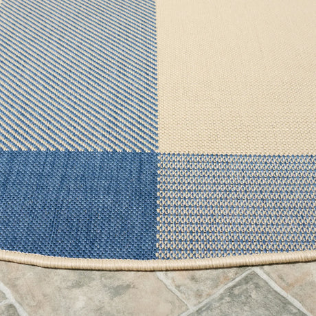 Safavieh Courtyard 6'-7" x 6'-7" Rug in Beige / Blue