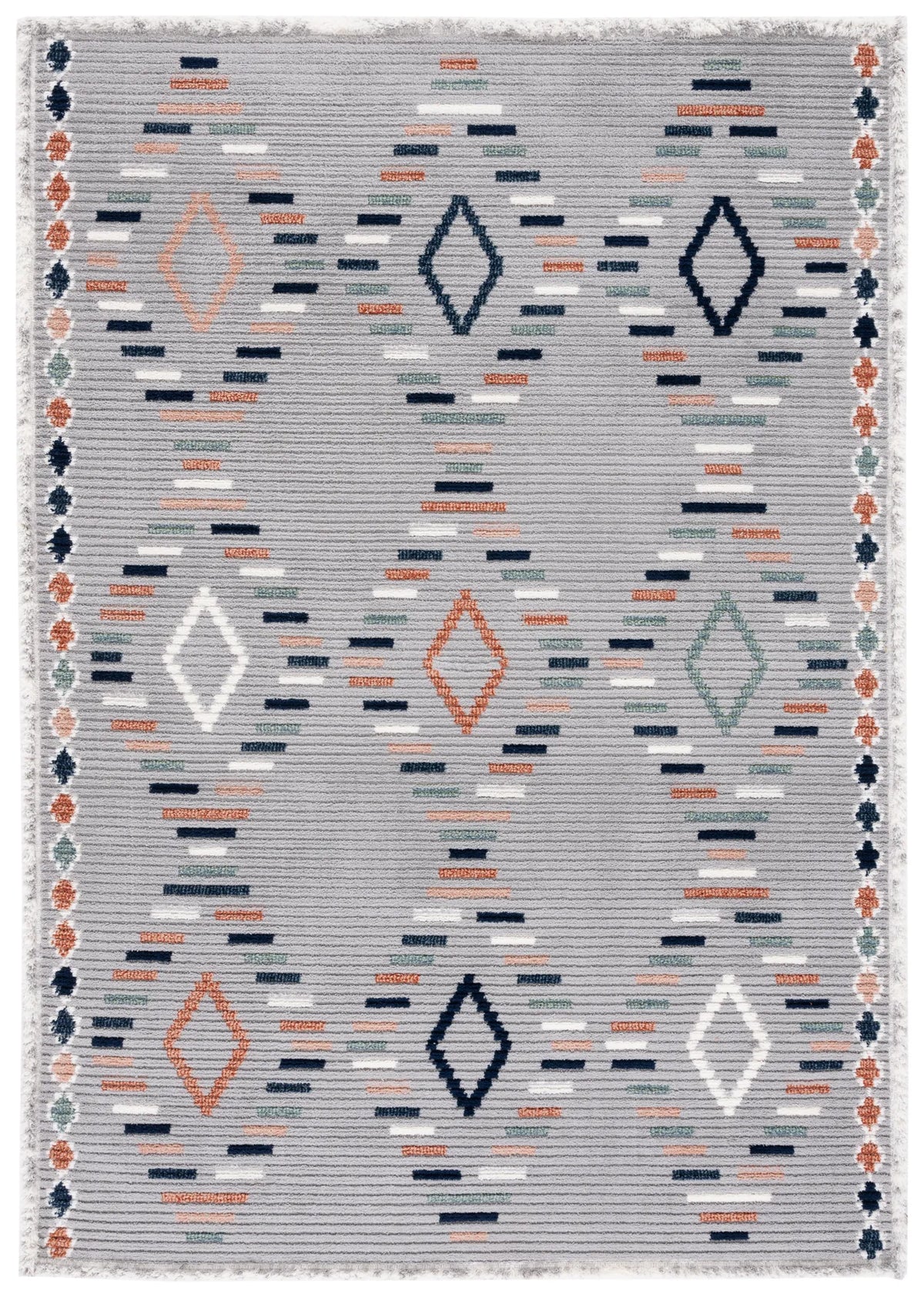 Safavieh Marrakesh 4'-0" x 6'-0" Rug in Grey / Blue Rust
