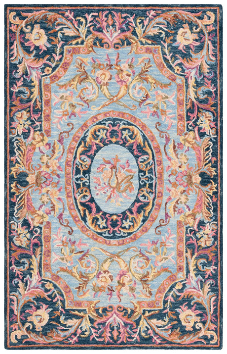 Safavieh Savonnerie 4'-0" x 6'-0" Rug in Navy / Pink