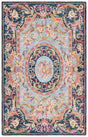 Safavieh Savonnerie 4'-0" x 6'-0" Rug in Navy / Pink