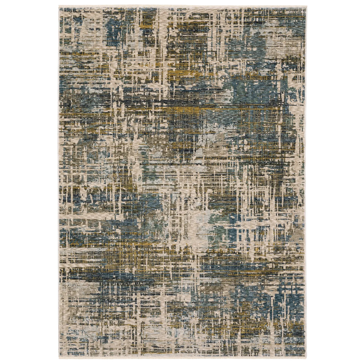 Oriental Weavers Sphinx Hayden Hay05 Blue/ Gold Rug - main flat