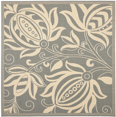 Safavieh Courtyard 6'-7" x 6'-7" Rug in Grey / Natural