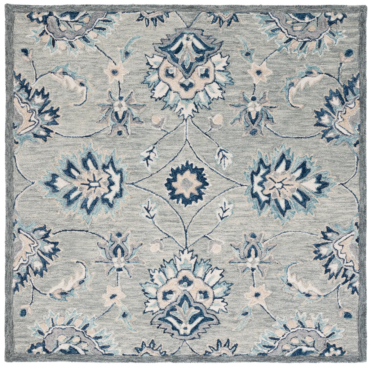 Safavieh Micro-Loop 5'-0" x 5'-0" Rug in Grey / Blue
