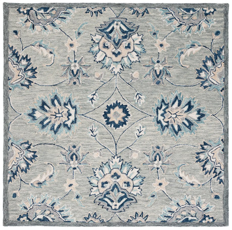 Safavieh Micro-Loop 5'-0" x 5'-0" Rug in Grey / Blue
