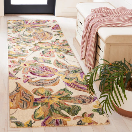 Safavieh Blossom 2'-3" x 8'-0" Rug in Ivory / Plum