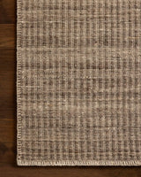 Loloi Elma ELM-01 Contemporary Hand Woven Bark Rug - corner on wood