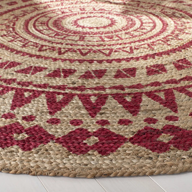Safavieh Natural Fiber 5'-0" x 5'-0" Rug in Fuchsia / Natural