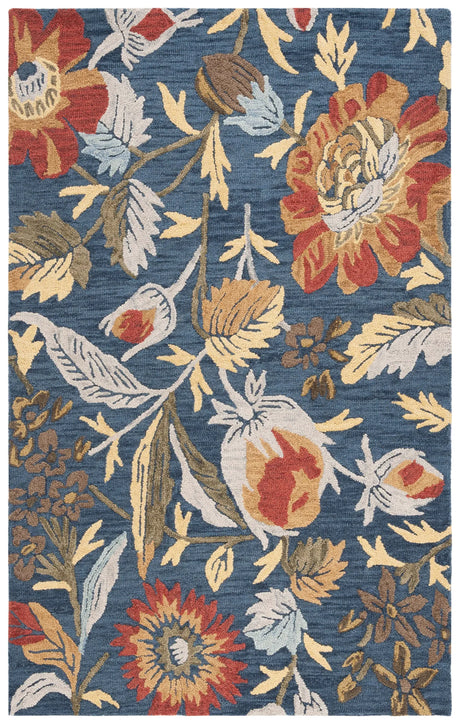 Safavieh Blossom 4'-0" x 6'-0" Rug in Navy / Red
