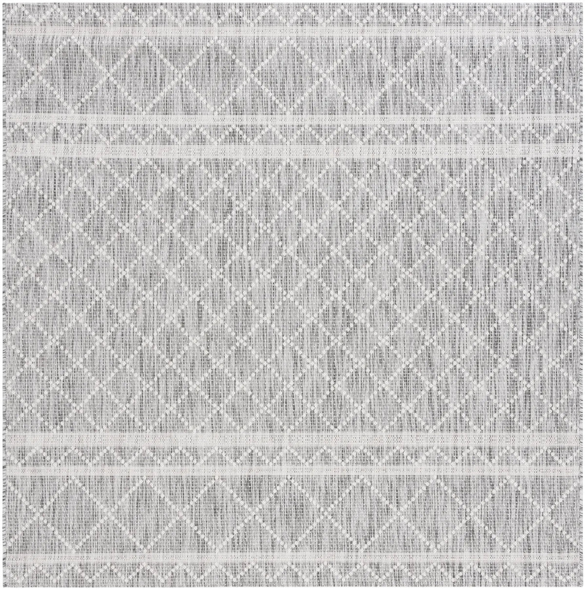 Safavieh Courtyard 6'-7" x 6'-7" Rug in Light Grey / Dark Grey