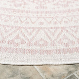 Safavieh Courtyard 6'-7" x 6'-7" Rug in Ivory / Soft Pink