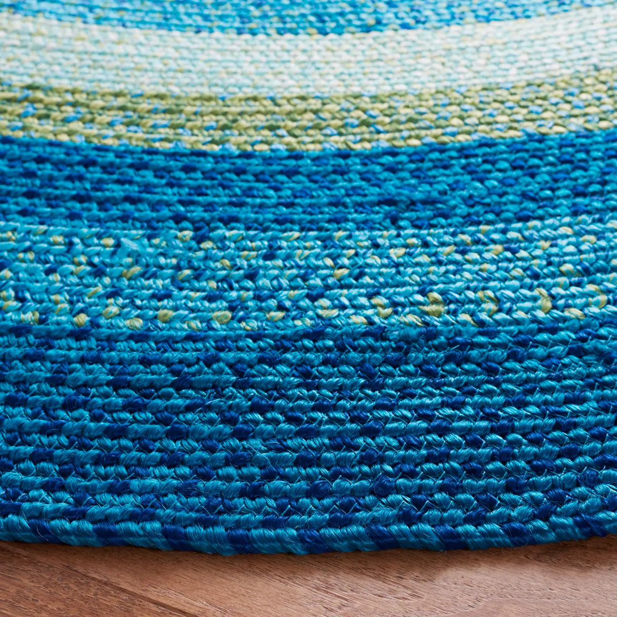 Safavieh Braided 5'-0" x 5'-0" Rug in Aqua / Green