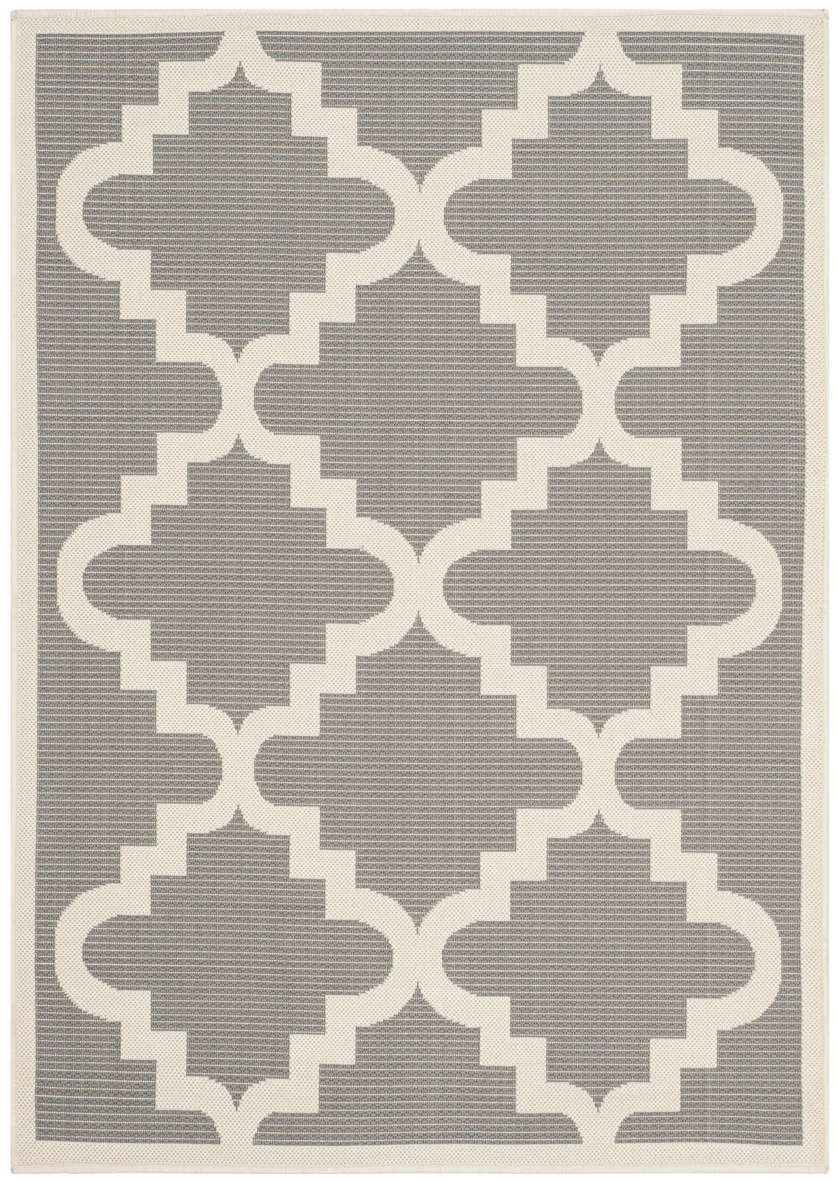 Safavieh Courtyard 4'-0" x 5'-7" Rug in Anthracite / Beige