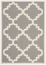 Safavieh Courtyard 4'-0" x 5'-7" Rug in Anthracite / Beige