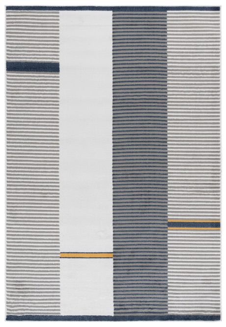 Safavieh Pyramid 4'-5" x 6'-5" Rug in Grey / Ivory Navy