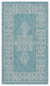 Safavieh Courtyard 2'-0" x 3'-7" Rug in Aqua / Grey