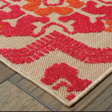 Oriental Weavers Sphinx Cayman 2541V Sand / Pink Rugs - corner detail