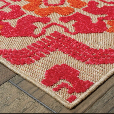 Oriental Weavers Sphinx Cayman 2541V Sand / Pink Rugs - corner detail