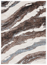 Safavieh Hi-Lo Shag 4'-0" x 6'-0" Rug in Brown / Beige Blue