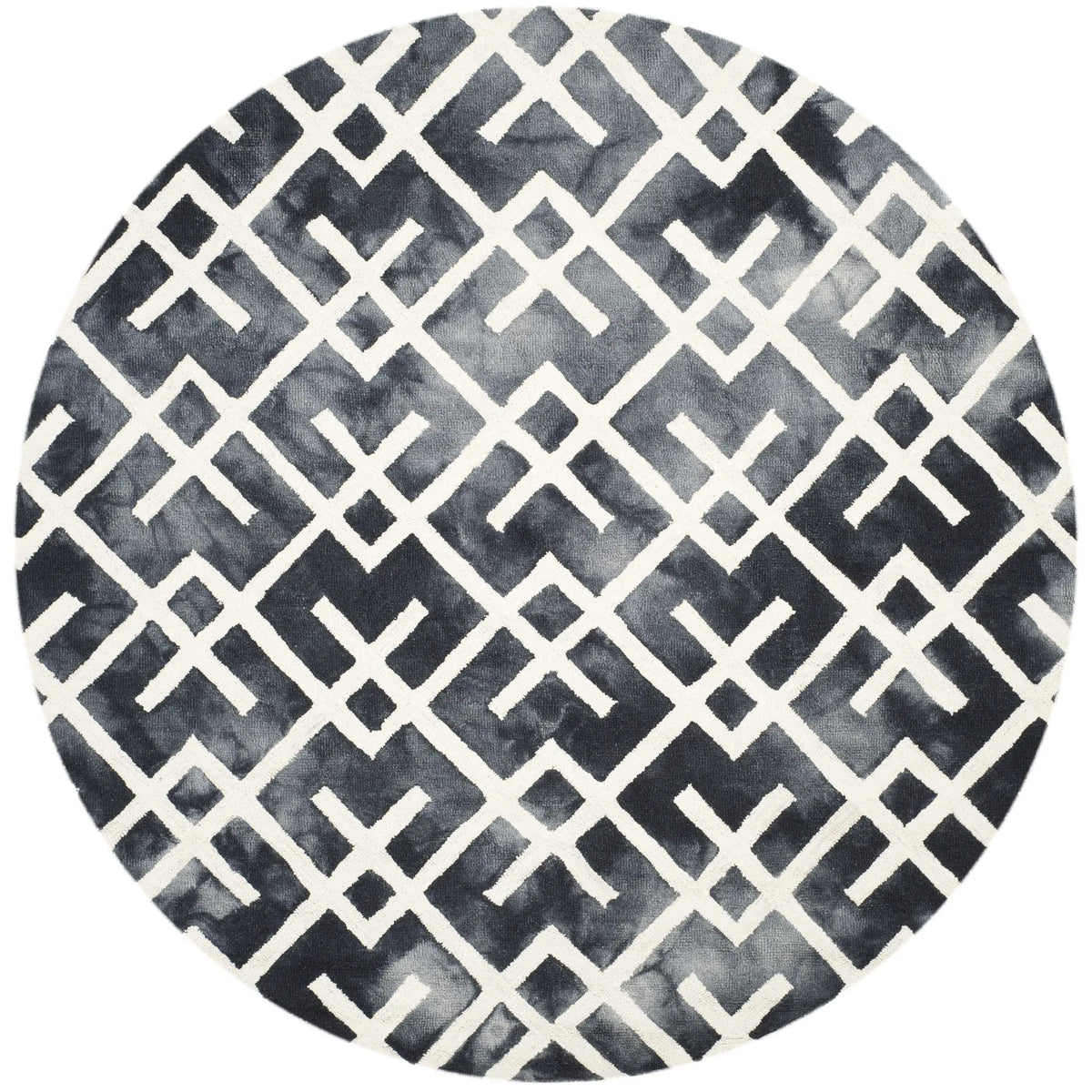 Safavieh Dip Dye 5'-0" x 5'-0" Rug in Graphite / Ivory