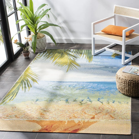 Safavieh Barbados 500 4'-0" x 6'-0" Rug in Gold / Blue
