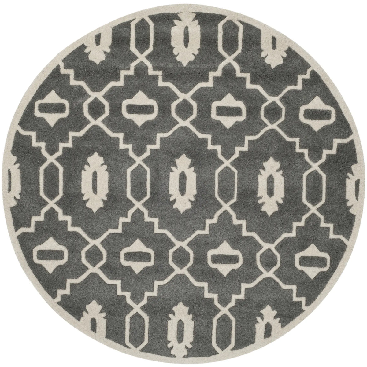 Safavieh Chatham 5'-0" x 5'-0" Rug in Dark Grey / Ivory