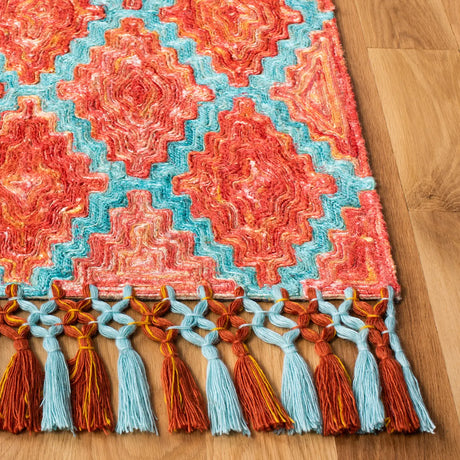 Safavieh Sahara 4'-0" x 6'-0" Rug in Rust / Aqua