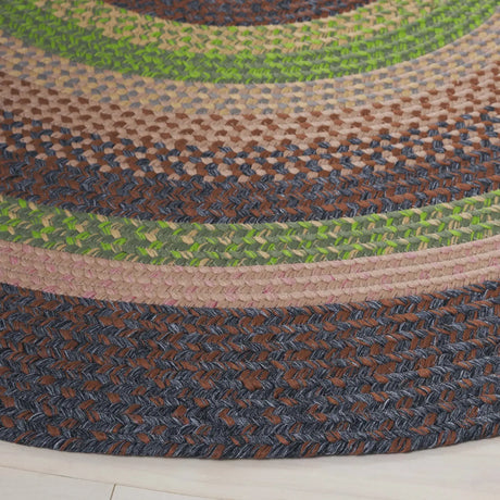 Safavieh Braided 5'-0" x 5'-0" Rug in Brown / Green