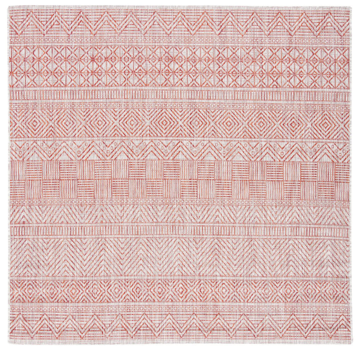 Safavieh Courtyard 6'-7" x 6'-7" Rug in Beige / Rust