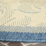 Safavieh Courtyard 6'-7" x 6'-7" Rug in Natural / Blue