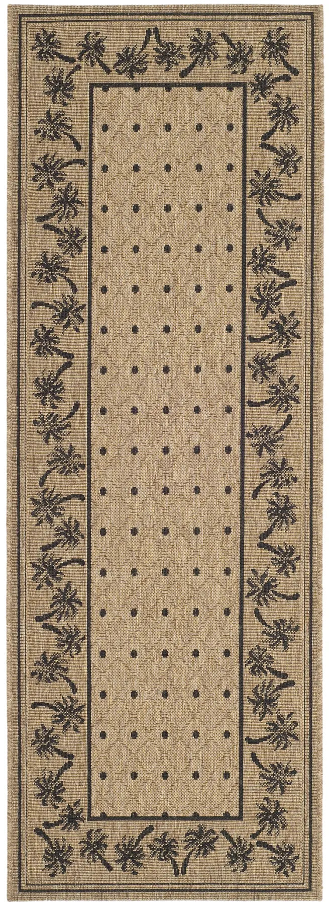 Safavieh Courtyard 2'-3" x 6'-7" Rug in Coffee / Black