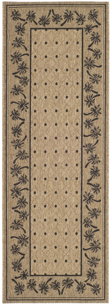 Safavieh Courtyard 2'-3" x 6'-7" Rug in Coffee / Black