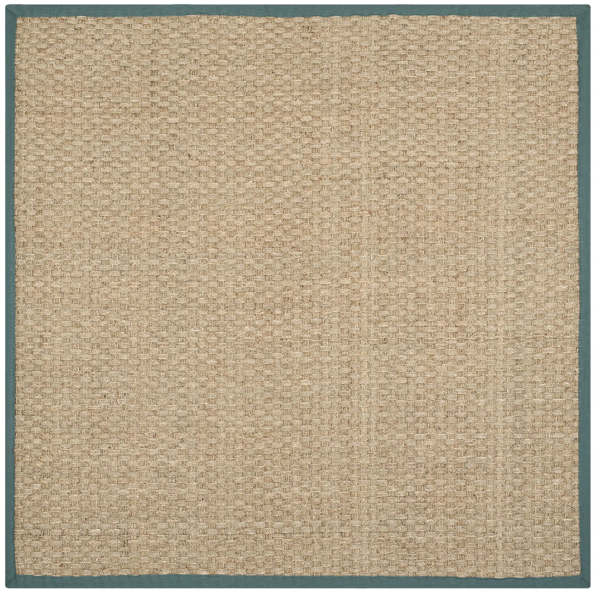 Safavieh Natural Fiber 6'-0" x 6'-0" Rug in Natural / Dusty Teal Blue