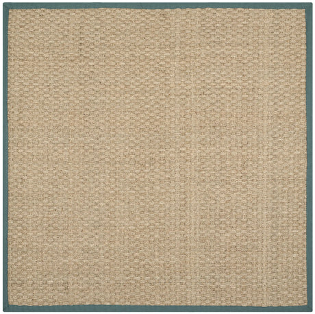 Safavieh Natural Fiber 6'-0" x 6'-0" Rug in Natural / Dusty Teal Blue