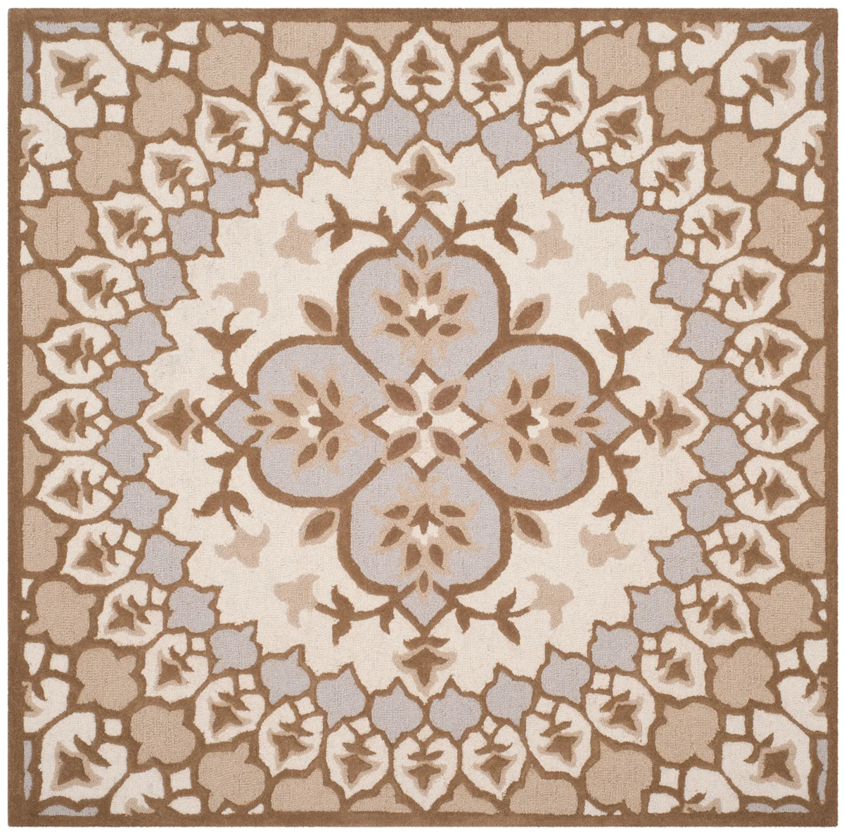 Safavieh Bellagio 5'-0" x 5'-0" Rug in Ivory / Dark Beig
