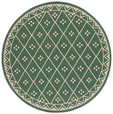 Safavieh Courtyard 6'-7" x 6'-7" Rug in Dark Green / Beige