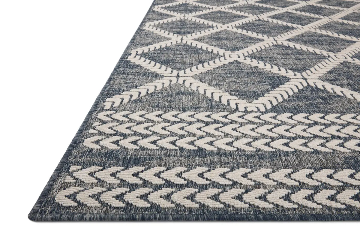 Loloi Rainier Rai-05 Denim/Ivory Rug - rug corner