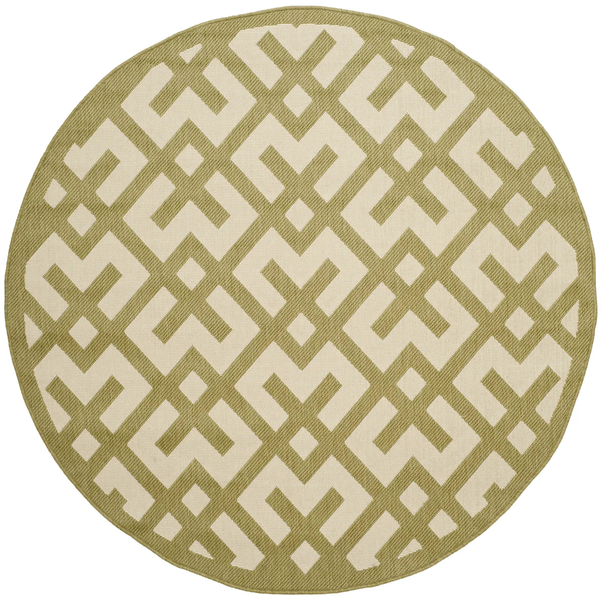Safavieh Courtyard 5'-3" x 5'-3" Rug in Beige / Green