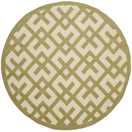 Safavieh Courtyard 5'-3" x 5'-3" Rug in Beige / Green