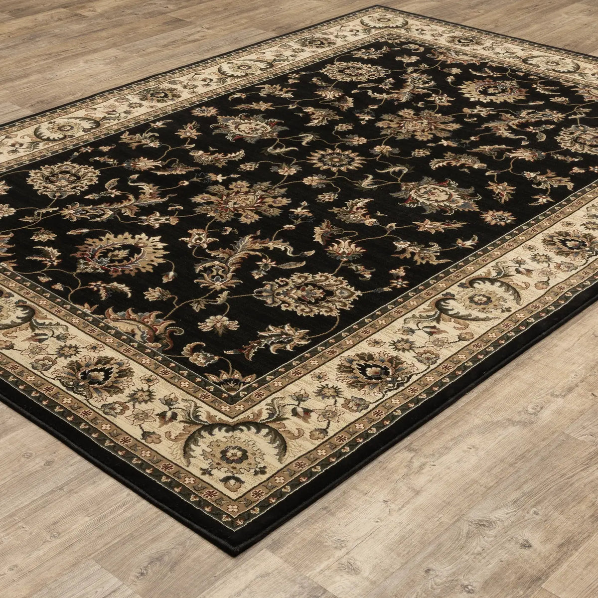 Oriental Weavers Sphinx Ariana 311k3 Black / Ivory Rugs - angle detail
