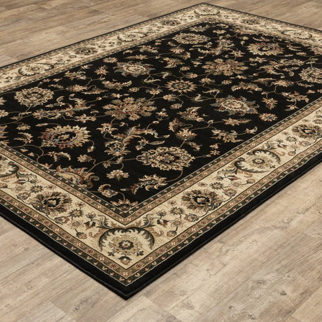 Oriental Weavers Sphinx Ariana 311k3 Black / Ivory Rugs - angle detail