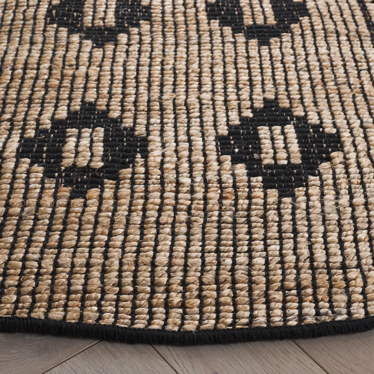 Safavieh Natural Fiber 6'-0" x 6'-0" Rug in Natural / Black
