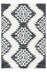 Safavieh Moroccan Tassel Shag 4'-0" x 6'-0" Rug in Dark Grey / Ivory
