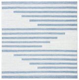 Safavieh Striped Kilim 7'-0" x 7'-0" Rug in Ivory / Blue