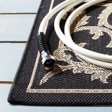 Safavieh Courtyard 4'-0" x 5'-7" Rug in Black / Sand