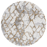 Safavieh Horizon Shag 800 5'-0" x 5'-0" Rug in Ivory / Gold