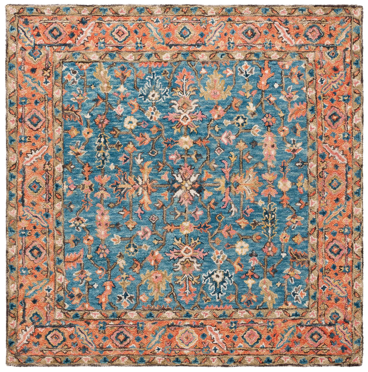 Safavieh Blossom 6'-0" x 6'-0" Rug in Blue / Rust